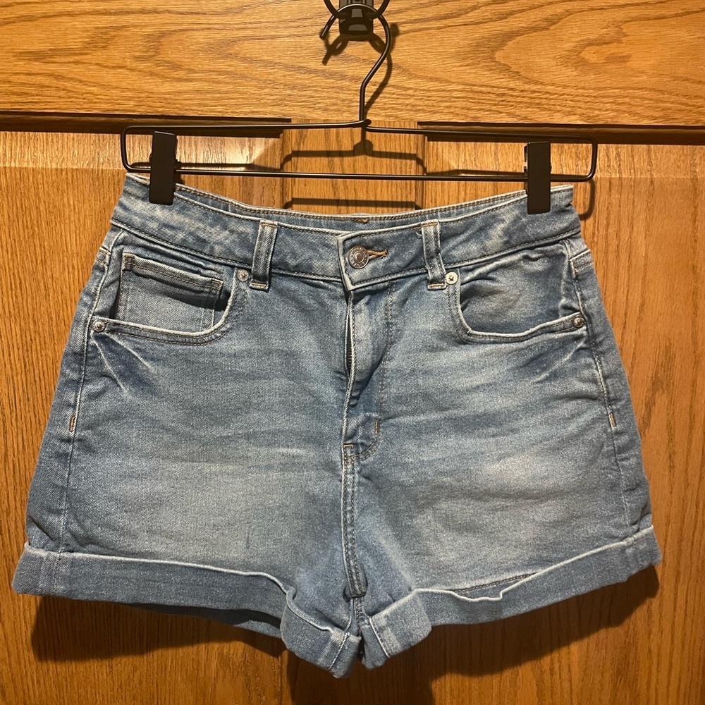American Eagle Outfitters Blue Jean Shorts with Cuffed Hem